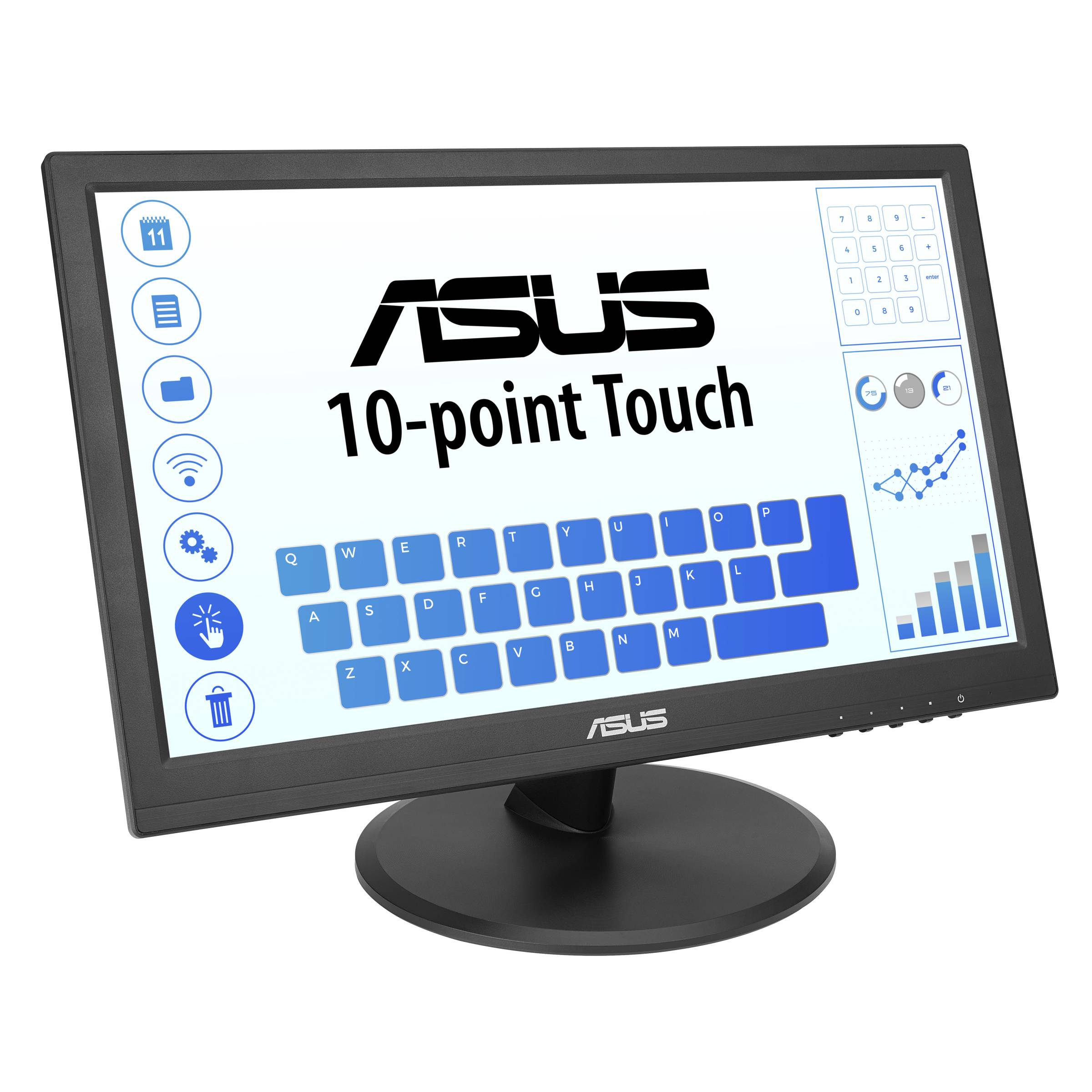 ASUS Touch VT169HE computer monitor 39,6 cm (15.6") 1920 x 1080 Pixels Full HD LED Touchscreen Tafelblad Zwart