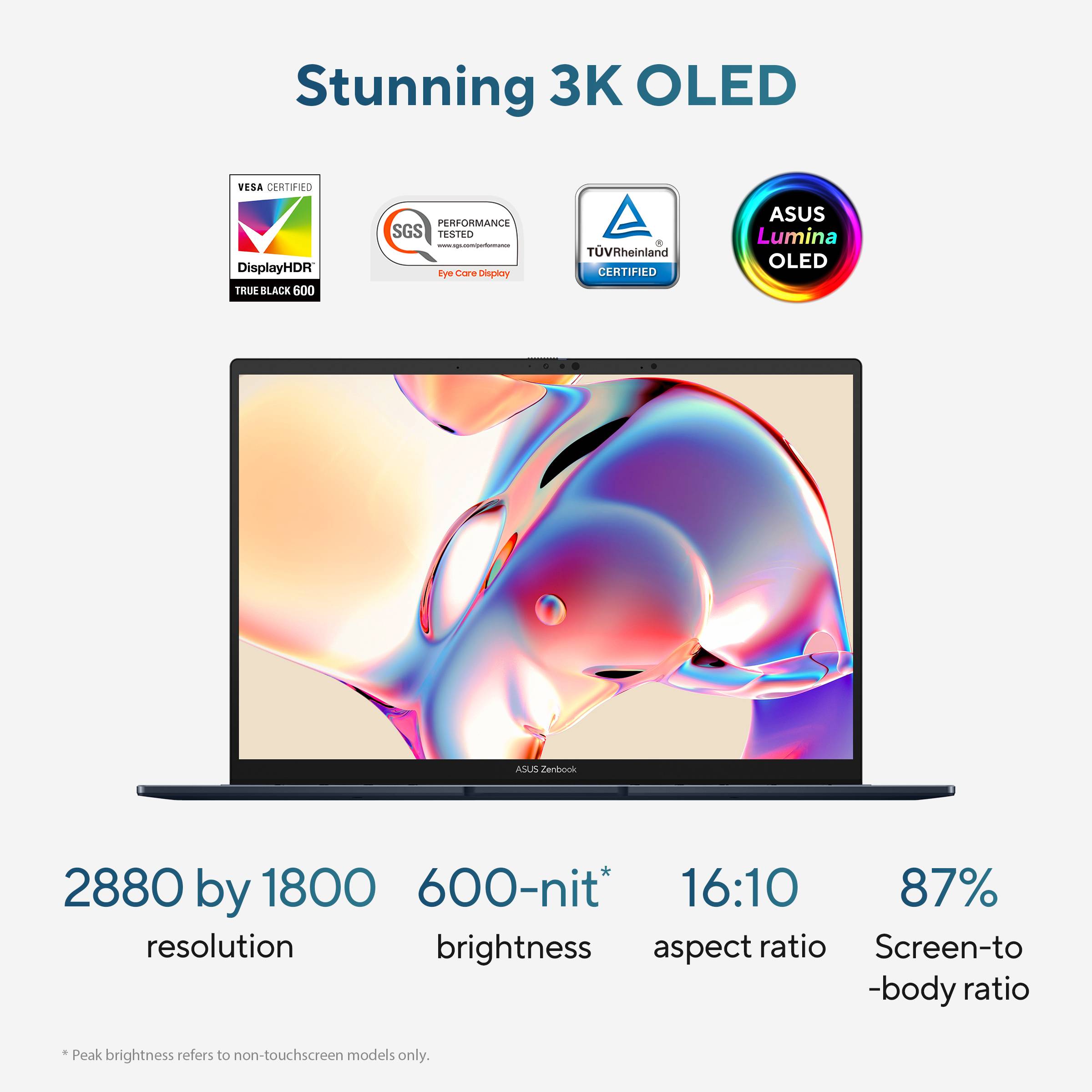 ASUS Zenbook 14 OLED UX3405CA-QD012W Intel Core Ultra 7 255H Laptop 35,6 cm (14") WUXGA 32 GB LPDDR5x-SDRAM 1 TB SSD Wi-Fi 7 (802.11be) Windows 11 Home Nederlands Blauw