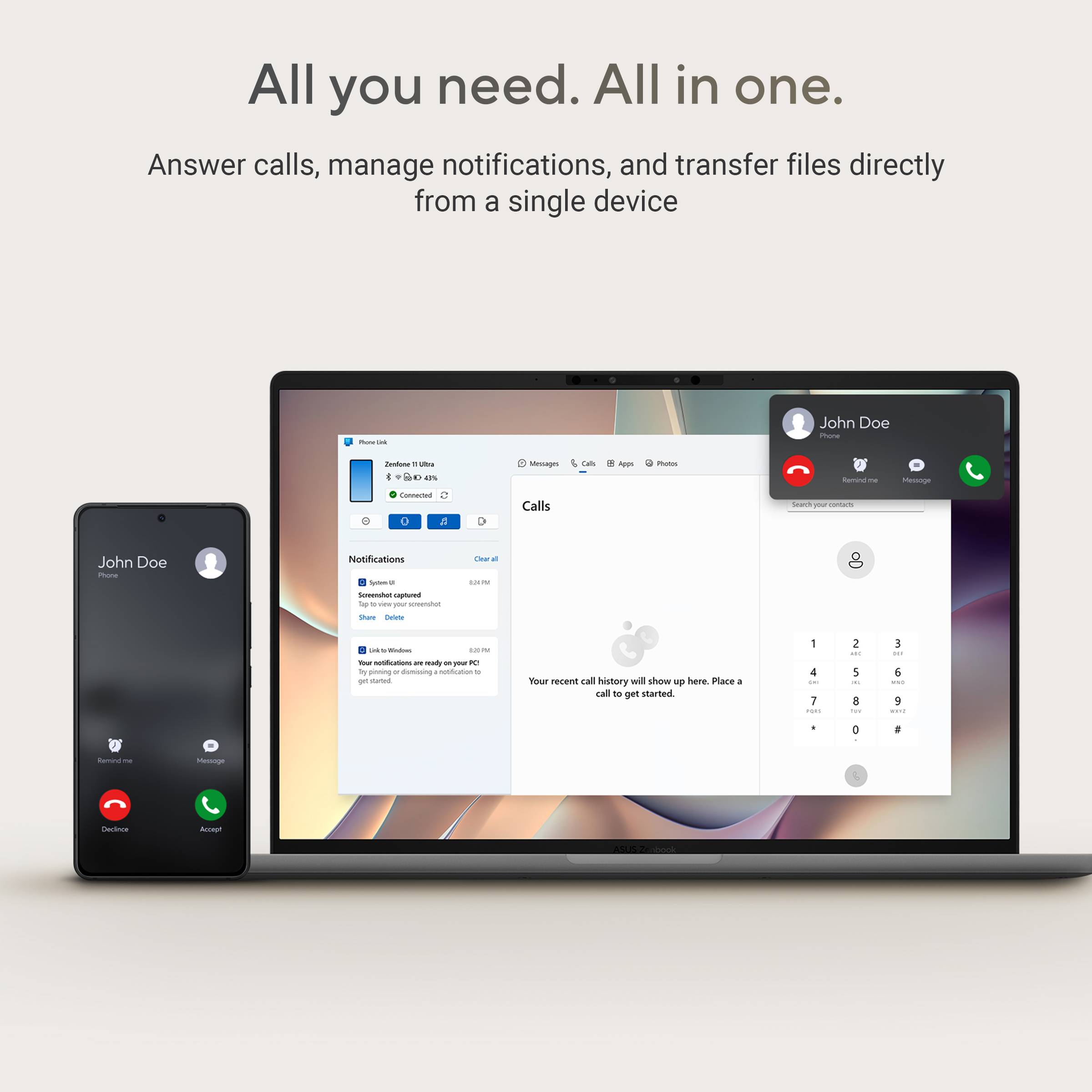 ASUS Zenbook A14 UX3407QA-QD237W Copilot+ PC Qualcomm Snapdragon X1-26-100 Laptop 35,6 cm (14") WUXGA 16 GB LPDDR5x-SDRAM 1 TB SSD Wi-Fi 6E (802.11ax) Windows 11 Home Nederlands Grijs