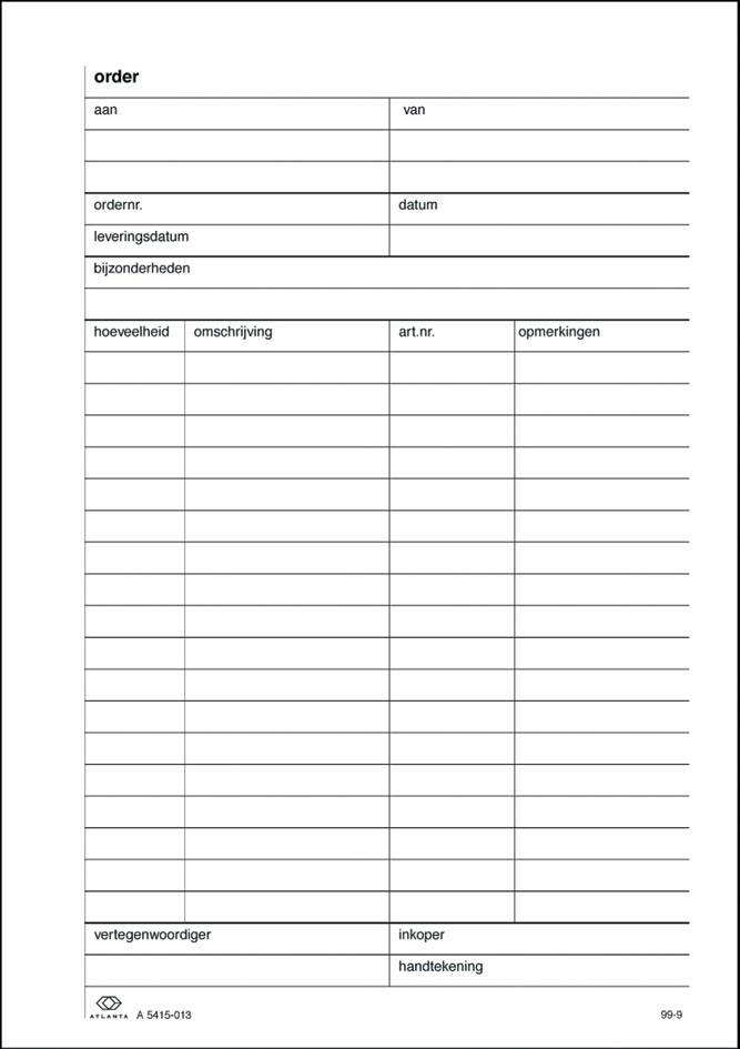 Atlanta by Jalema orderformulieren zelfkopiërend