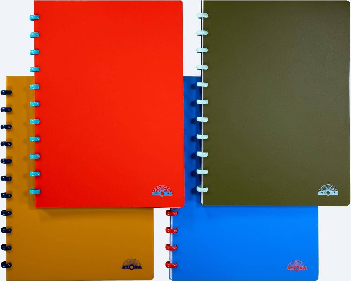 Atoma Nature schrift, ft A4, 144 bladzijden, geruit 5 mm, geassorteerde kleuren