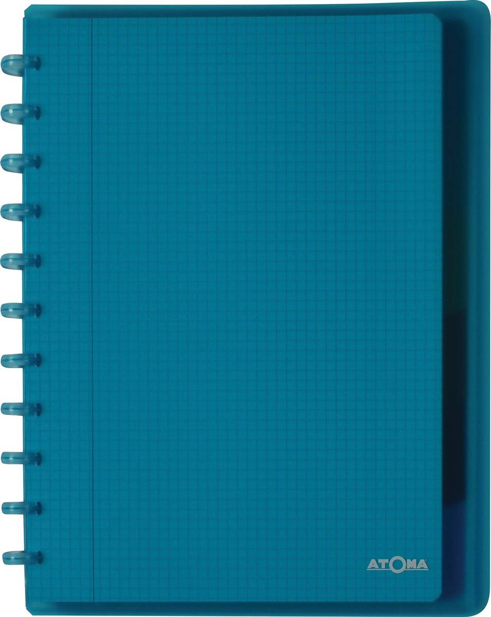 Atoma Trendy schrift, ft A4 +, 120 bladzijden, geruit 5mm, met 6 tabbladen en 5 showtassen, in geassortee