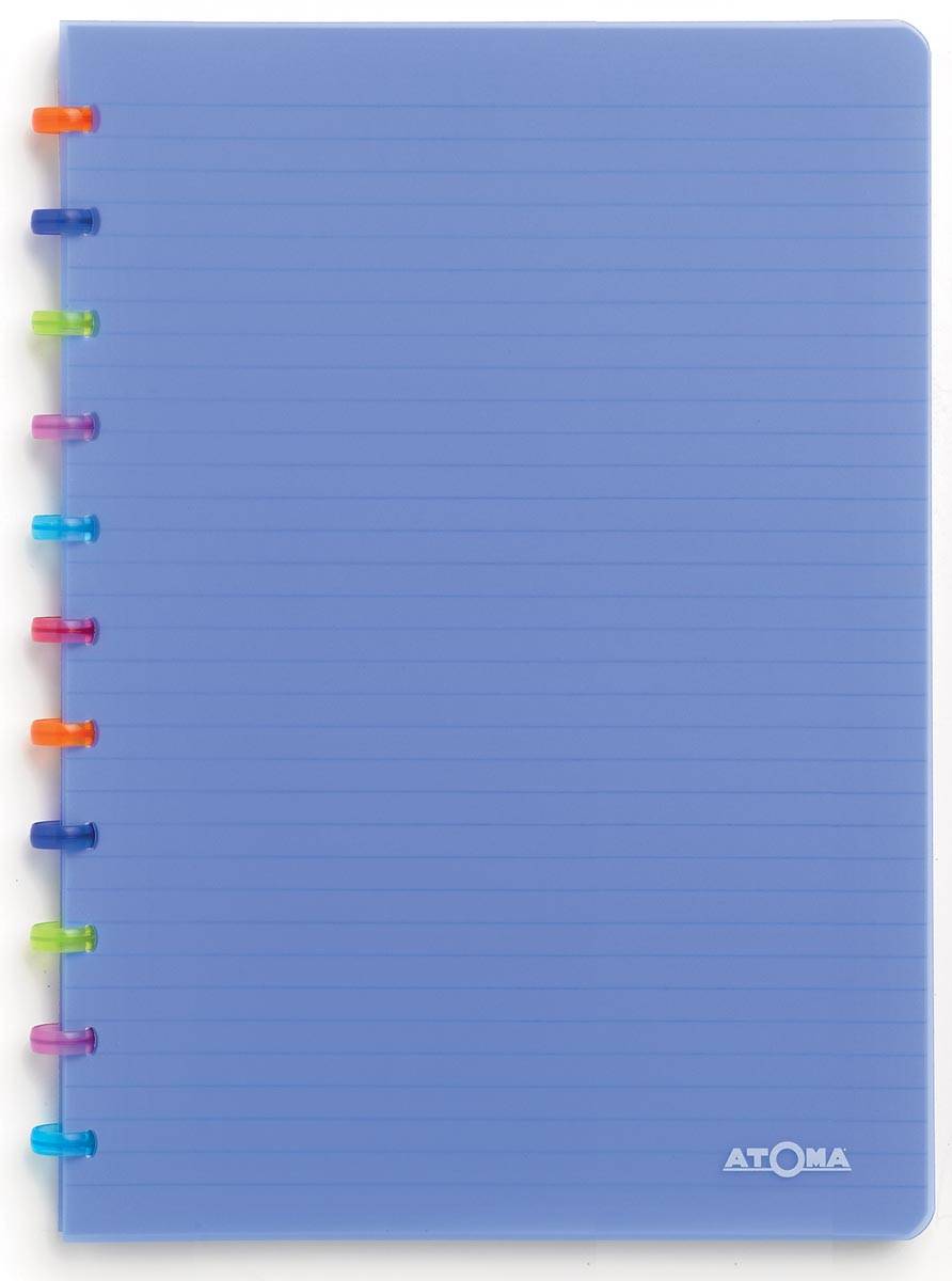 Atoma Tutti Frutti schrift, ft A4, 144 bladzijden, geruit 5 mm, transparant blauw