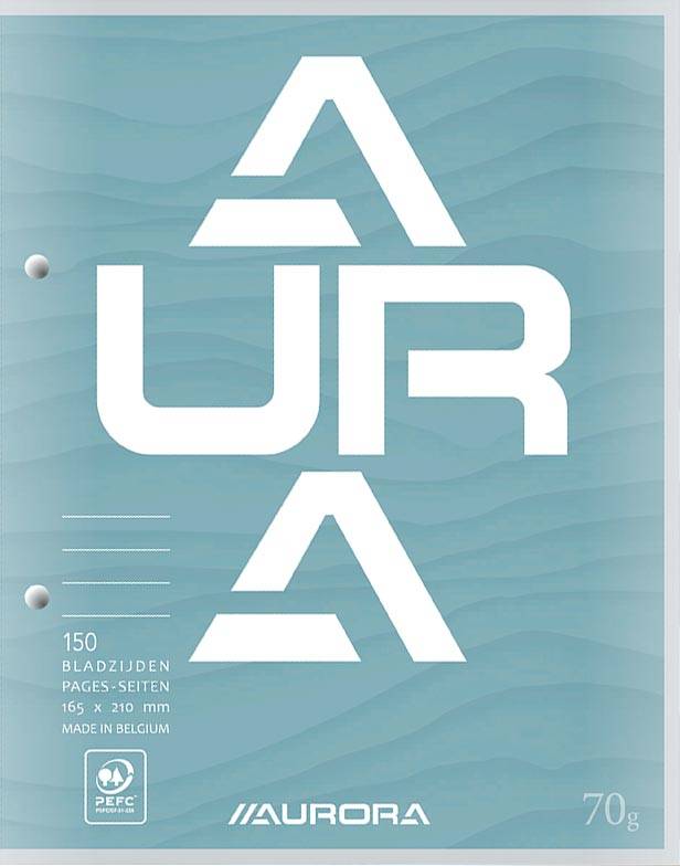Aurora cursusblok, ft 16,5 x 21 cm, 75 vel, 2-gaatsperforatie, gelijnd