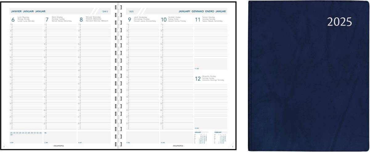 Aurora Plan-a-week 27P Alaska, geassorteerde kleuren, 2025