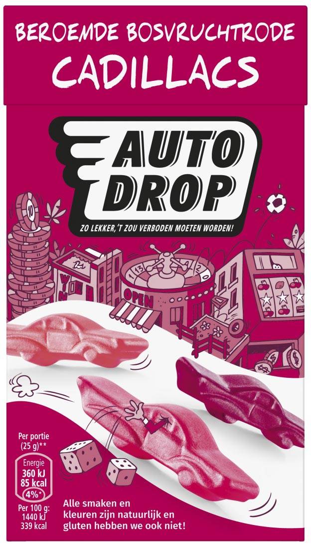 Autodrop snoep Cadillacs, doos van 280 gram