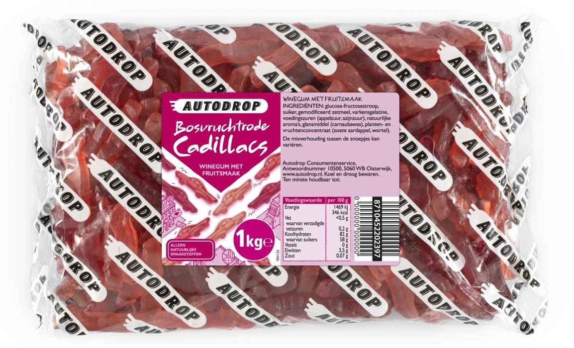 Autodrop snoep Cadillacs, zak van 1 kg