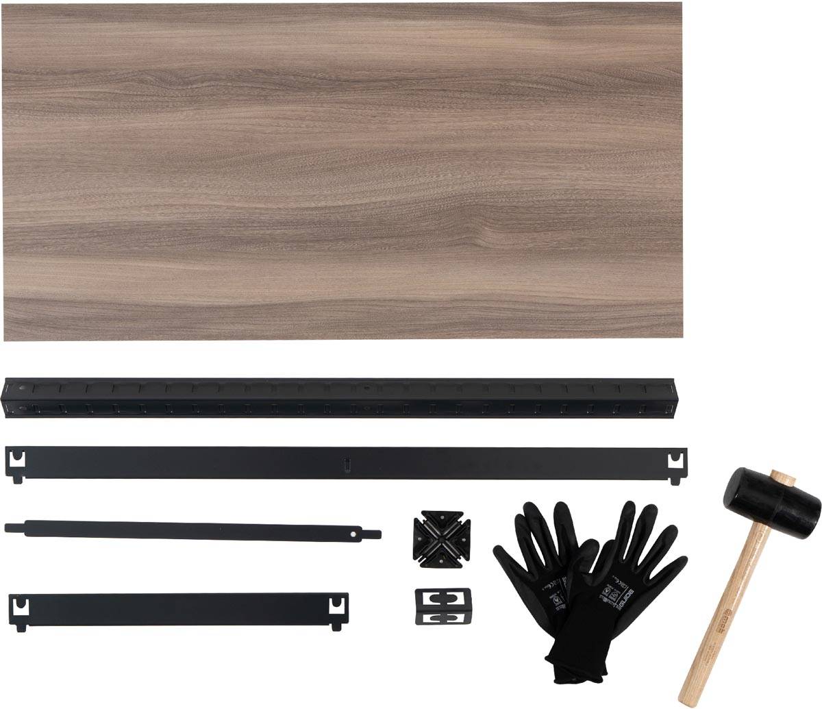 Avasco rek Home Maxi, ft 176 x 90 x 45 cm, 5 legborden, uit metaal, zwart