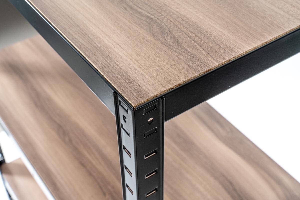 Avasco rek Home Table, ft 88 x 90 x 45 cm, 3 legborden, uit metaal, zwart