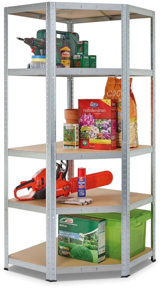 Avasco rek Strong Corner, ft 176 x 75 x 40 x 50 cm, 5 legborden, gegalvaniseerd
