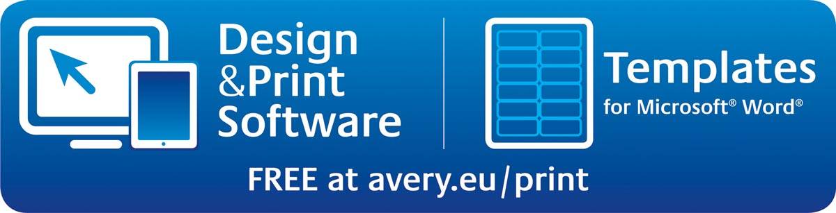 Avery afneembare gekleurde etiketten ft 63,5 x 33,9 mm (b x h), 480 stuks, 24 per blad, blauw