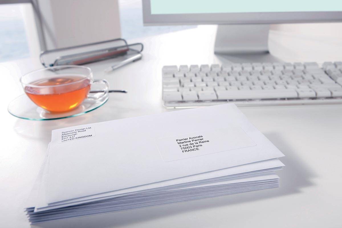 Avery L7162, Adresetiketten, Laser, Ultragrip, wit, 40 vellen, 16 per vel, 99,1 x 33,9 mm