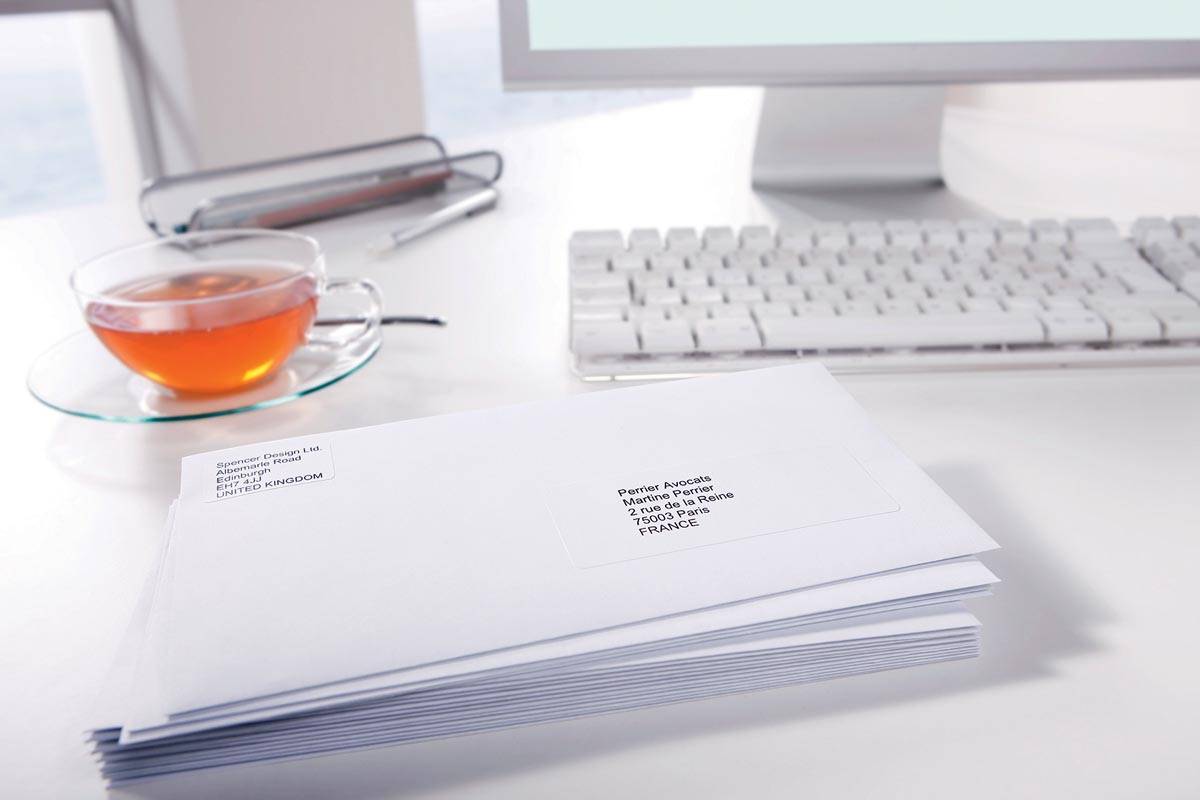 Avery L7163, Adresetiketten, Laser, Ultragrip, wit, 250 vellen, 14 per vel, 99,1 x 38,1 mm