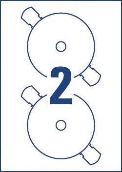 Avery L7676-25 CD etiketten, diameter 117 mm, 50 etiketten, wit