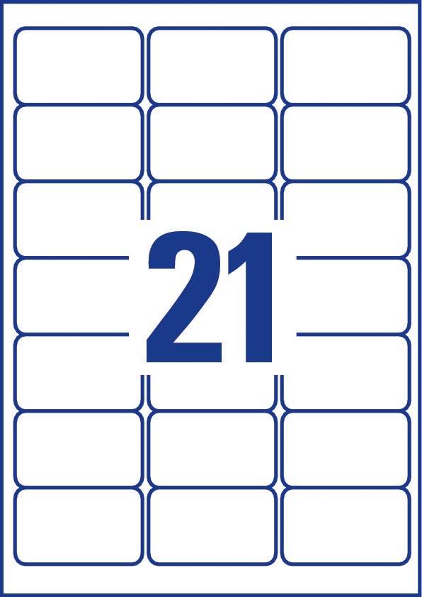 Avery transparante Crystal Clear etiketten ft 63,5 x 38,1 mm, 525 etiketten, 21 per vel