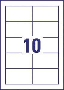 Avery visitekaarten 200 g/m², Ft 85 x 54 mm (10 per blad), doos van 10 blad