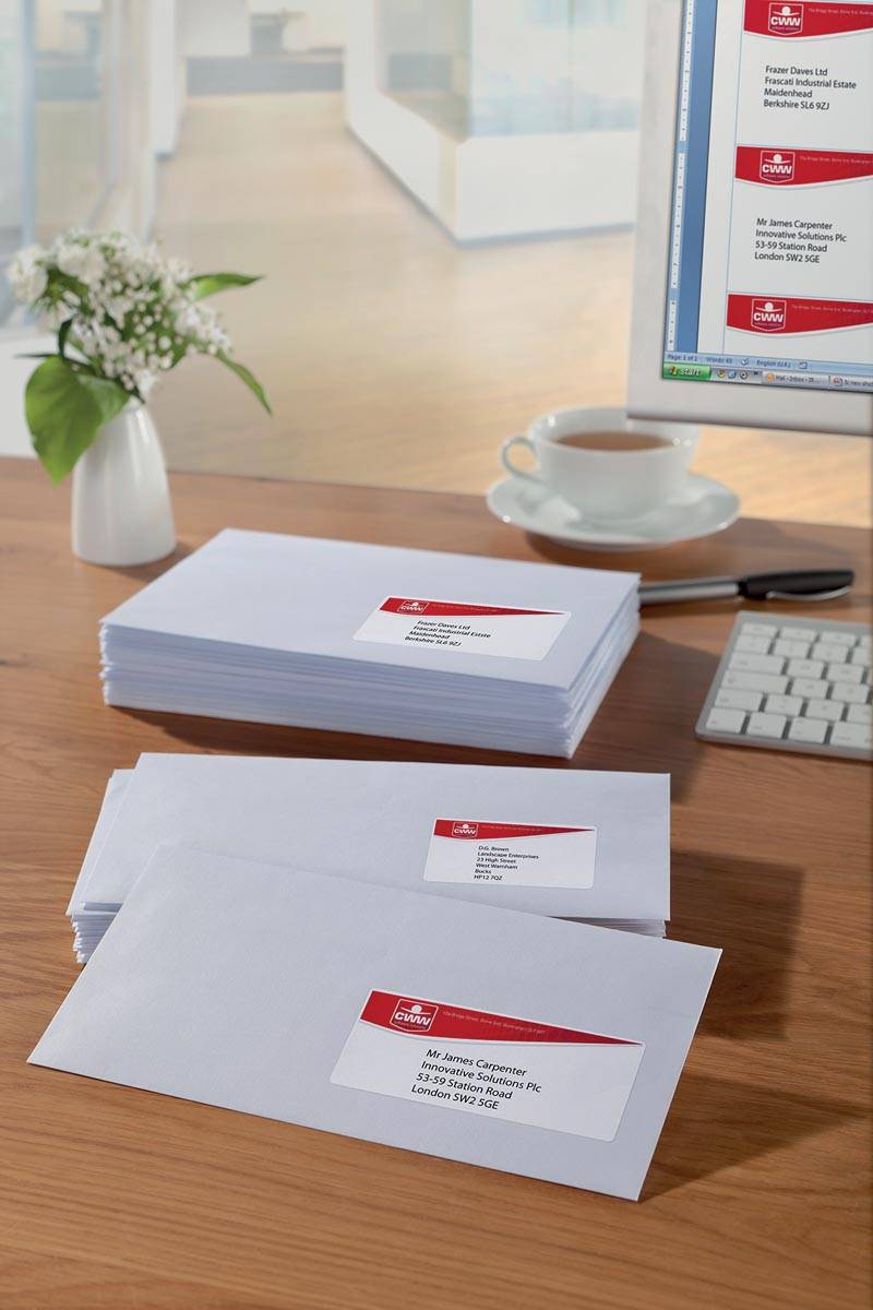 Avery witte etiketten QuickDry ft 63,5 x 33,9 mm (b x h), 2.400 stuks, 24 per blad