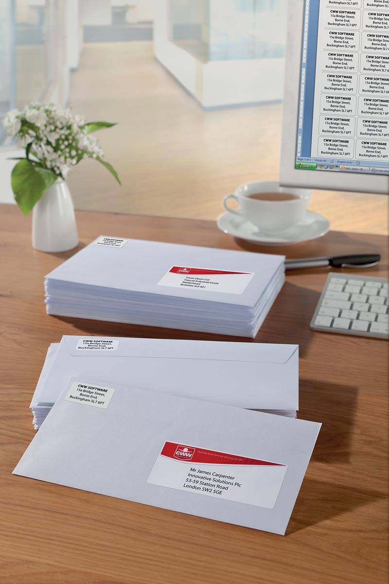 Avery witte etiketten QuickDry ft 63,5 x 33,9 mm (b x h), 2.400 stuks, 24 per blad