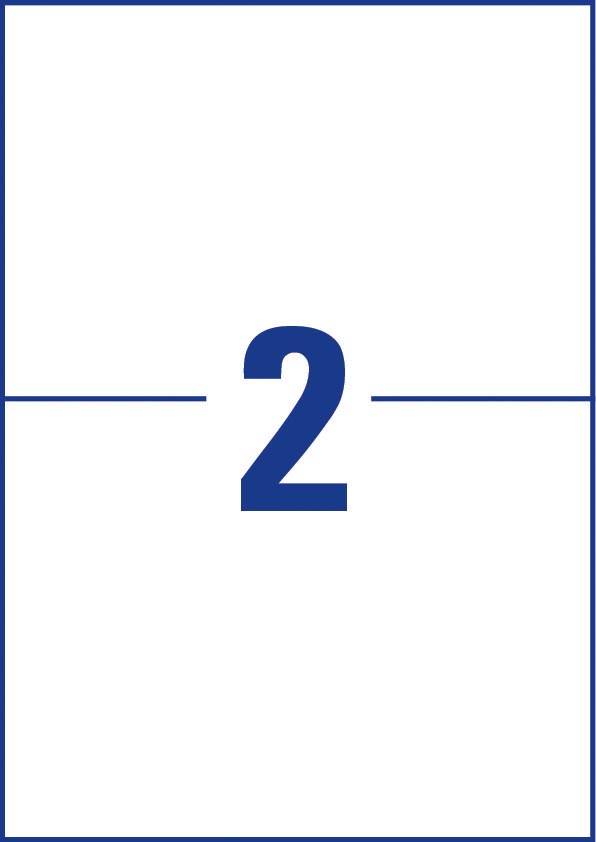 Avery Zweckform 3655, Universele etiketten, Ultragrip, wit, 100 vel, 2 per vel, 210 x 148 mm