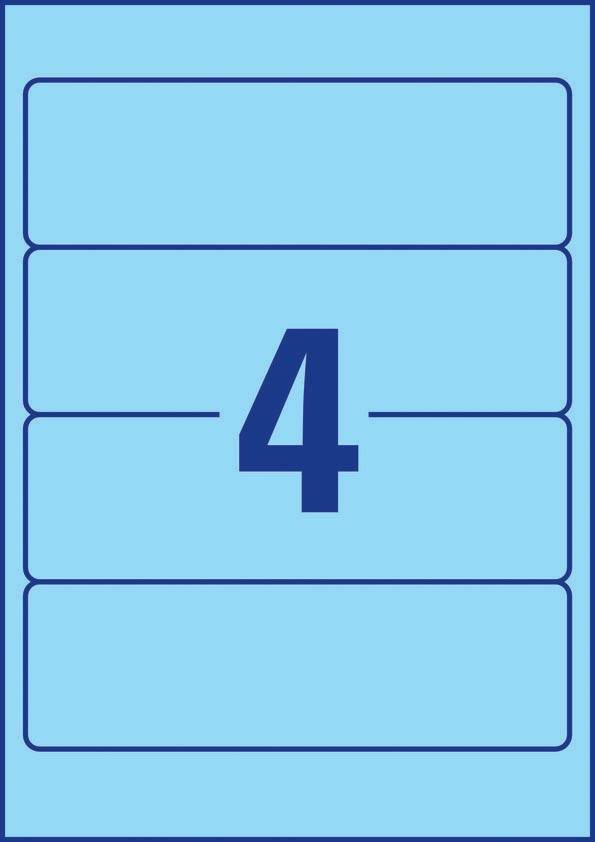 Avery Zweckform L4767-20 ordnerrugetiketten ft 19,2 x 6,1 cm (b x h), 80 etiketten, blauw