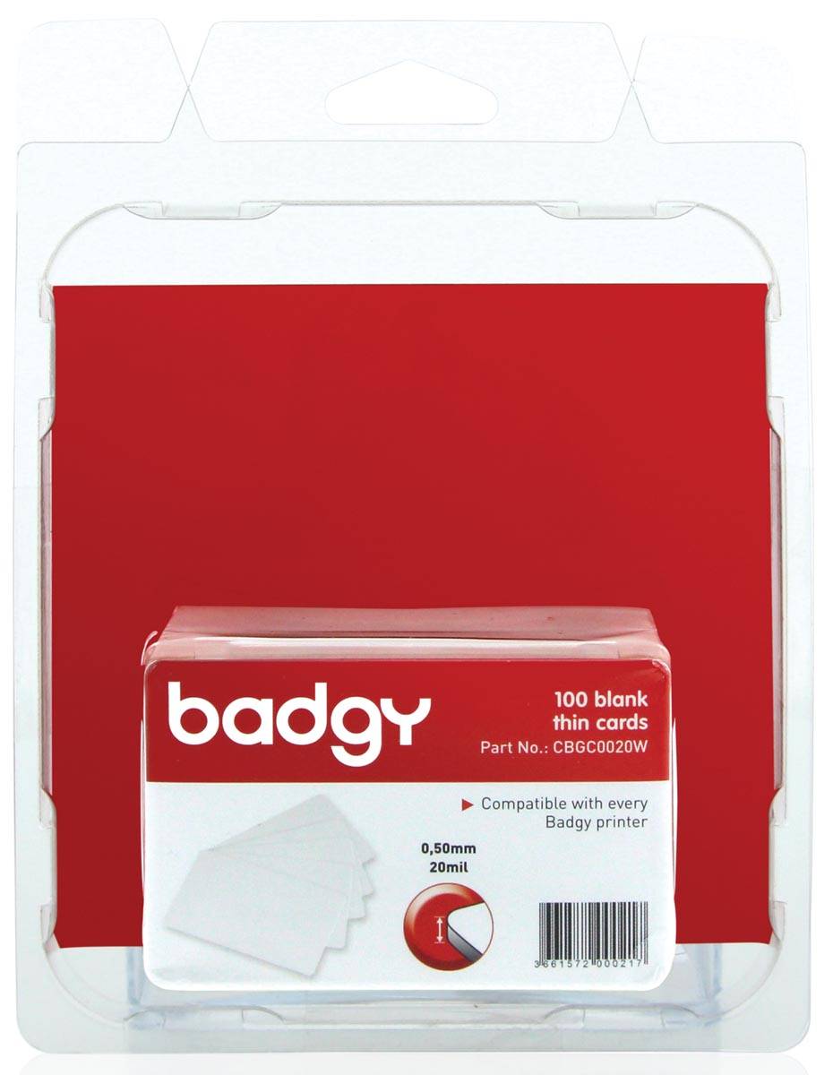 Badgy 100 blanco, dunne kaarten van 0,5 mm voor Badgy100 of Badgy200
