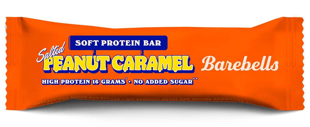 Barebells Soft Salted Peanut Caramel, reep van 55 g, pak van 12 stuks