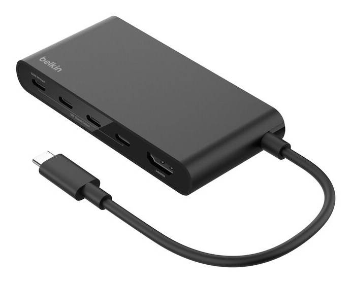 Belkin AVC021HQBK interface hub USB Type-C 10000 Mbit/s Zwart