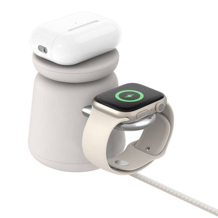 Belkin BoostCharge Pro Hoofdtelefoons, Smartphone, Smartwatch Houtskool AC Draadloos opladen Snel opladen Binnen