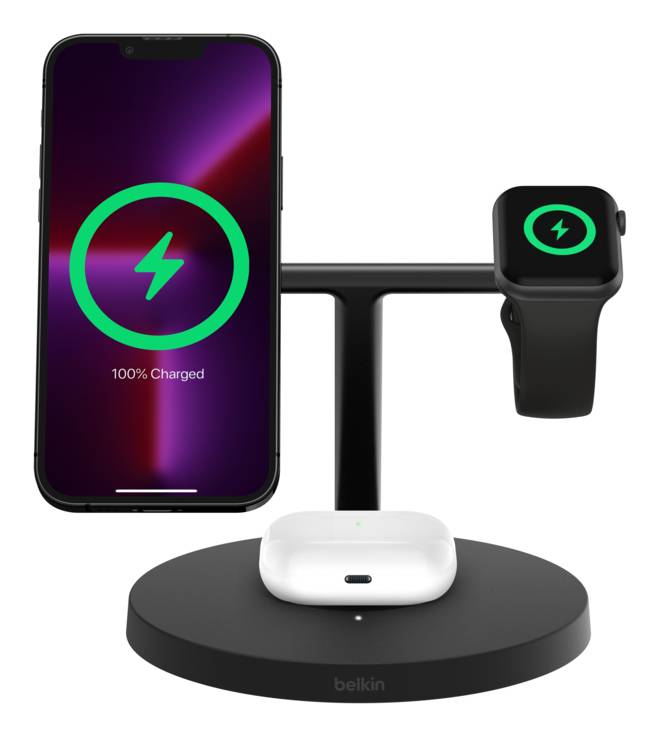 Belkin BoostCharge Pro Hoofdtelefoons, Smartphone, Smartwatch Zwart USB Draadloos opladen Snel opladen Binnen