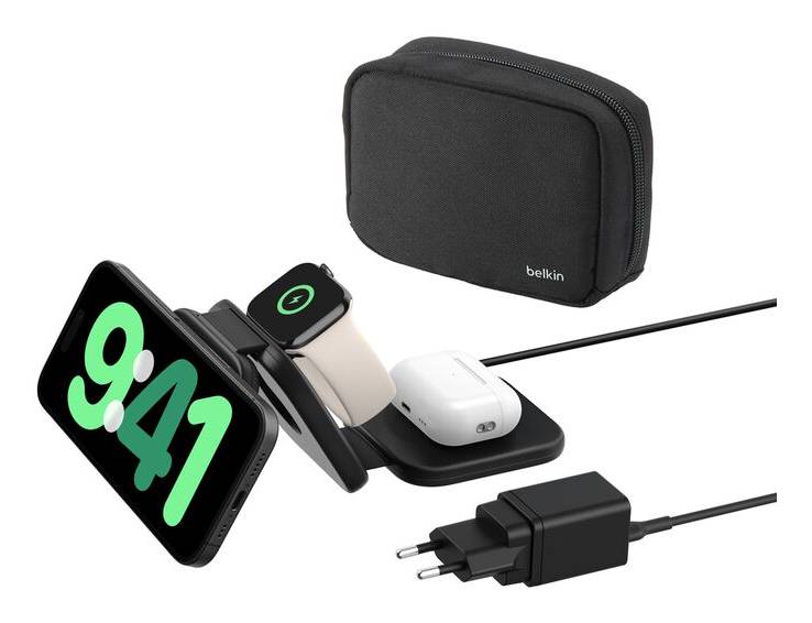 Belkin BoostCharge Pro Hoofdtelefoons, Smartphone, Smartwatch Zwart AC, USB Draadloos opladen Snel opladen Binnen