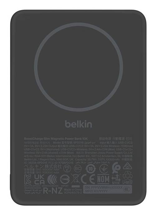 Belkin BPD015HQBK powerbank Draadloos opladen Zwart