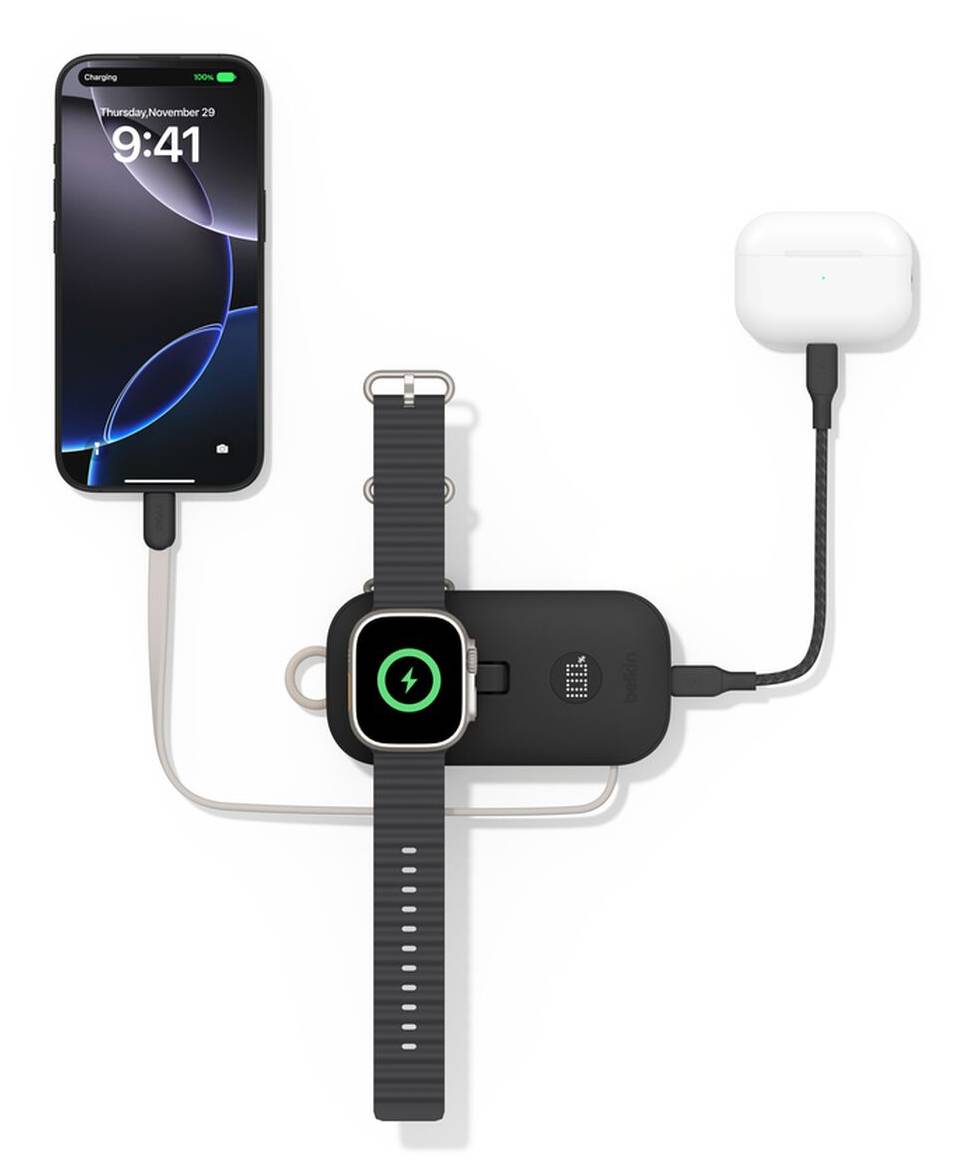 Belkin BPD012HQBK powerbank 10000 mAh Draadloos opladen Zwart