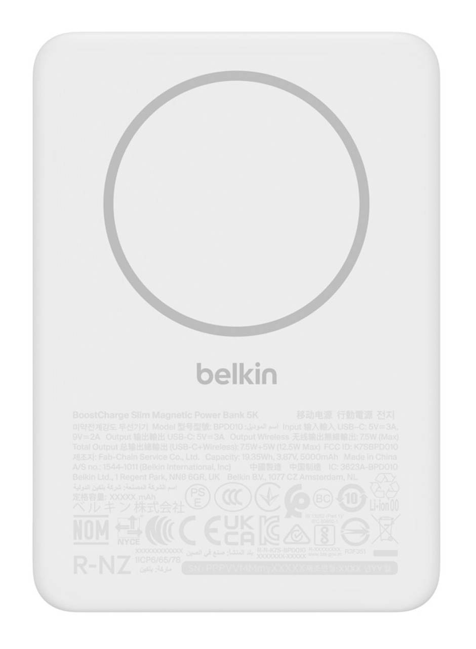 Belkin BPD010hqWH 5000 mAh Draadloos opladen Wit