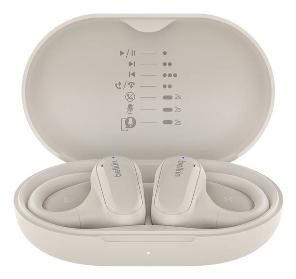 Belkin SoundForm ClearFit Headset True Wireless Stereo (TWS) oorhaak Gesprekken/Muziek/Sport/Elke dag Bluetooth Zand