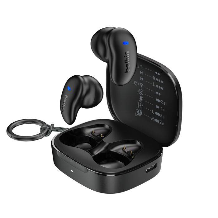 Belkin SoundForm Anywhere Headset Bedraad en draadloos In-ear Oproepen/muziek USB Type-C Bluetooth Zwart