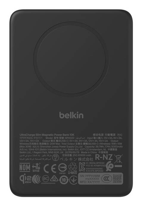 Belkin BPD022HQWH powerbank 10000 mAh Draadloos opladen Wit