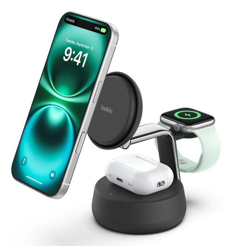 Belkin Qi2 Fitness tracker, Hoofdtelefoons, Smartphone, Smartwatch Zwart USB Draadloos opladen Snel opladen Binnen