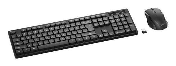 Belkin BBZ010TT toetsenbord Inclusief muis Thuis RF draadloos + USB QWERTY Engels Zwart