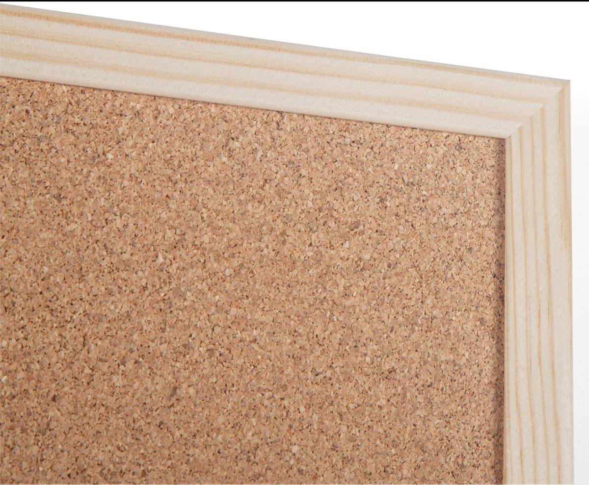 Bi-Office kurkbord met houten kader, ft 40 x 60 cm