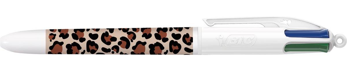 Bic 4-kleurenbalpen Leopard, doos van 12 stuks, assorti
