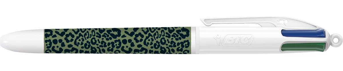 Bic 4-kleurenbalpen Leopard, doos van 12 stuks, assorti