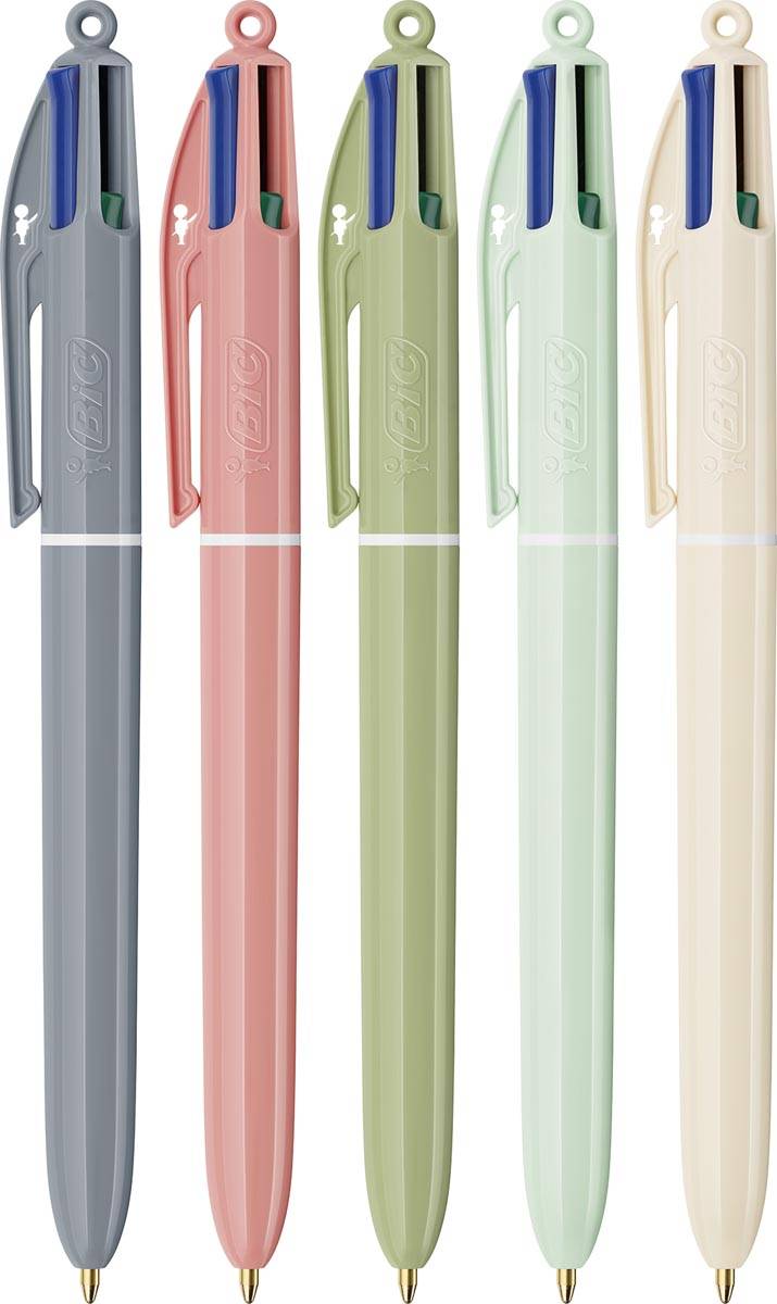 Bic 4-kleurenbalpen Mineral Tones, display van 30 stuks, assorti