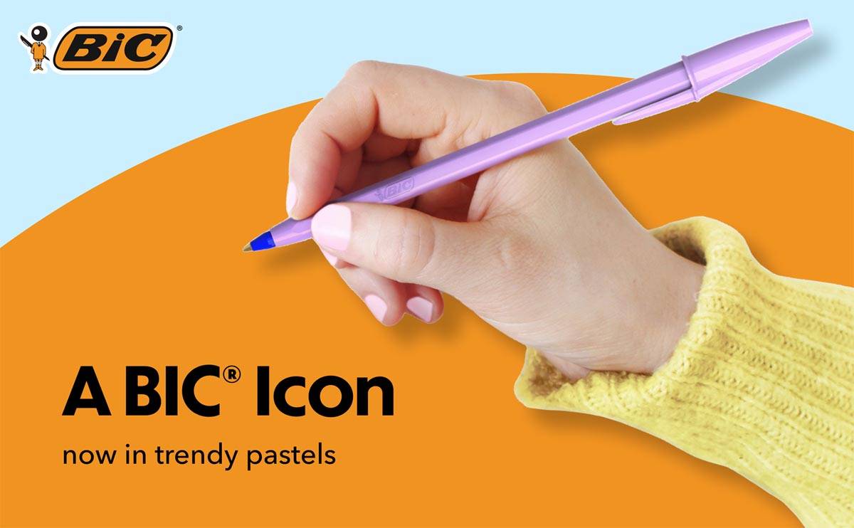 Bic balpen Cristal Medium pastel, doos van 20 stuks, assorti