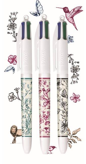 Bic Colours Décor Limited Edition 4-kleurenbalpen, medium, klassieke inktkleuren
