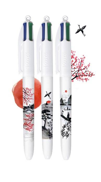 Bic Colours Décor Limited Edition 4-kleurenbalpen, medium, klassieke inktkleuren