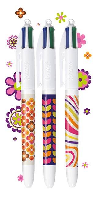 Bic Colours Décor Limited Edition 4-kleurenbalpen, medium, klassieke inktkleuren