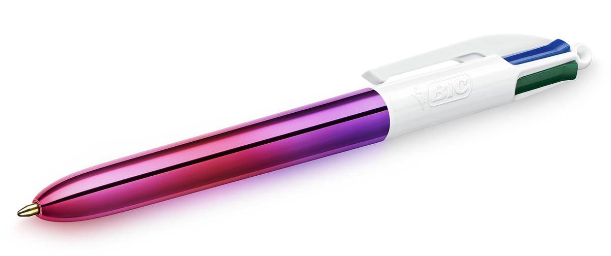 Bic Colours Gradient 4-kleurenbalpen, medium, klassieke inktkleuren
