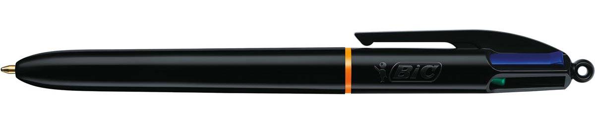 Bic Colours Pro 4-kleurenbalpen, medium, klassieke inktkleuren, lichaam zwart