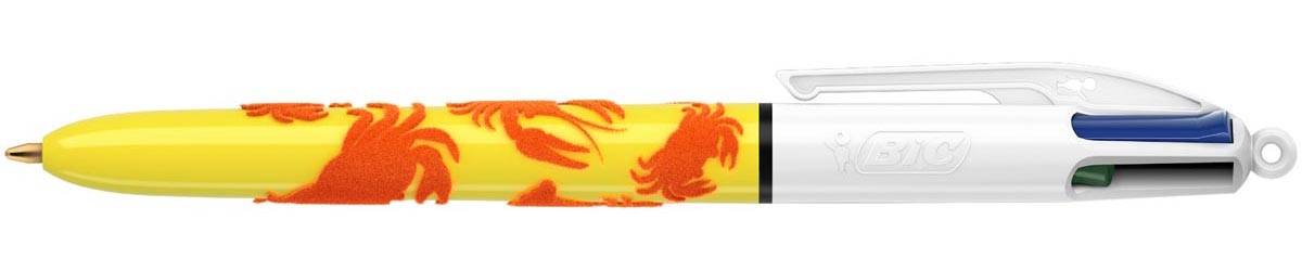 Bic Colours Velours 4-kleurenbalpen, medium, klassieke inktkleuren, doos van 12 stuks