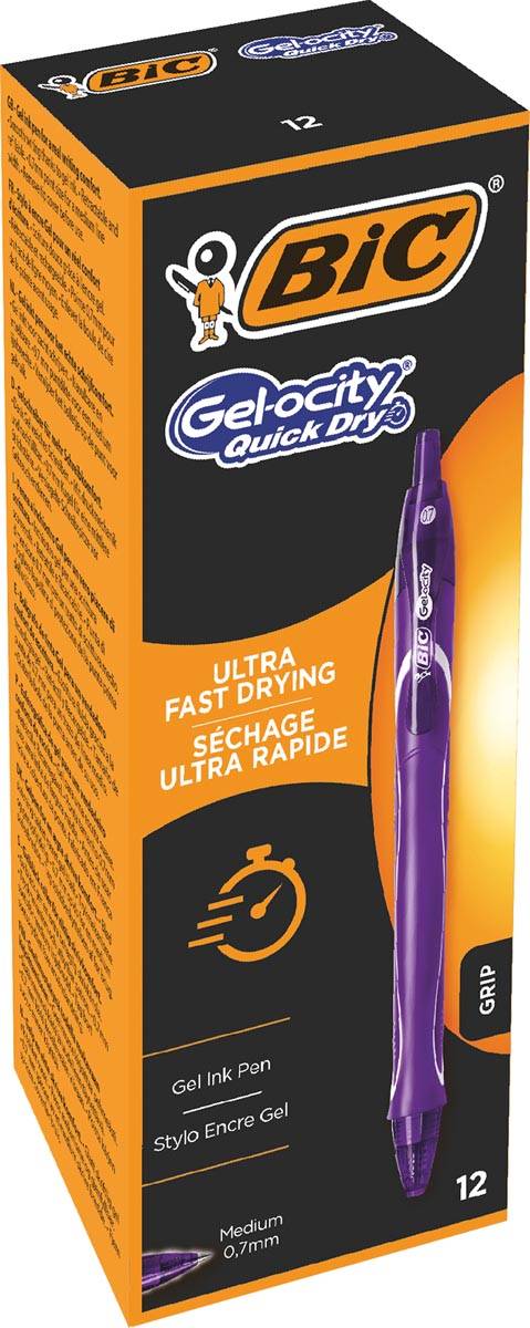 Bic Gel-ocity Quick Dry gelroller, paars